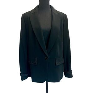 Jones New York collection black blazer embroidered Sz 14W NWT
